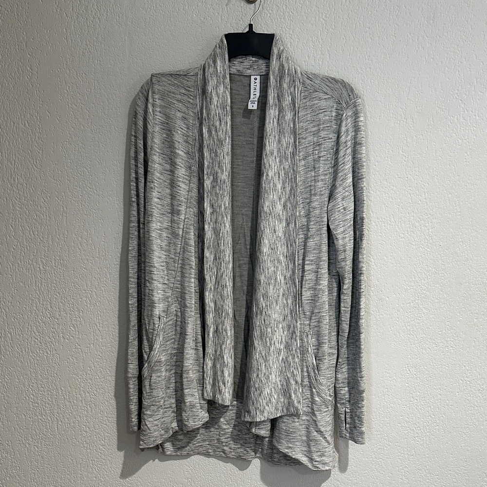 Athleta Light Gray Open Front Cardigan